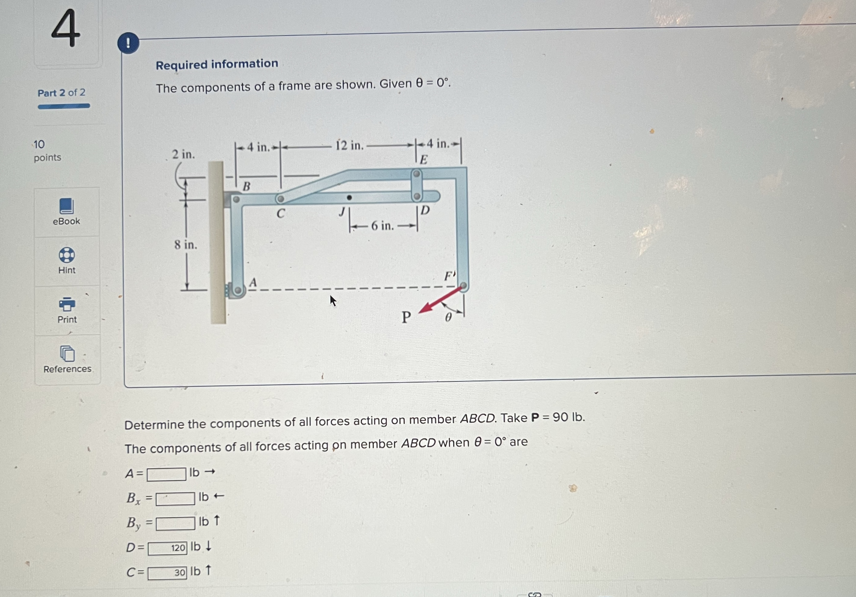 Help me find the right answer for A , Bx and By
