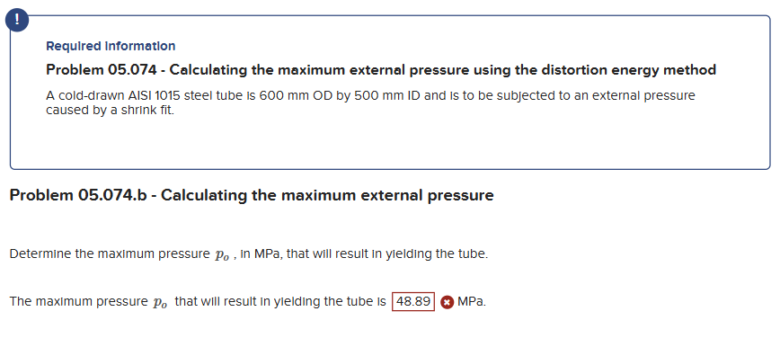 ! Required Information Problem 0 5 . 0 7 4 -