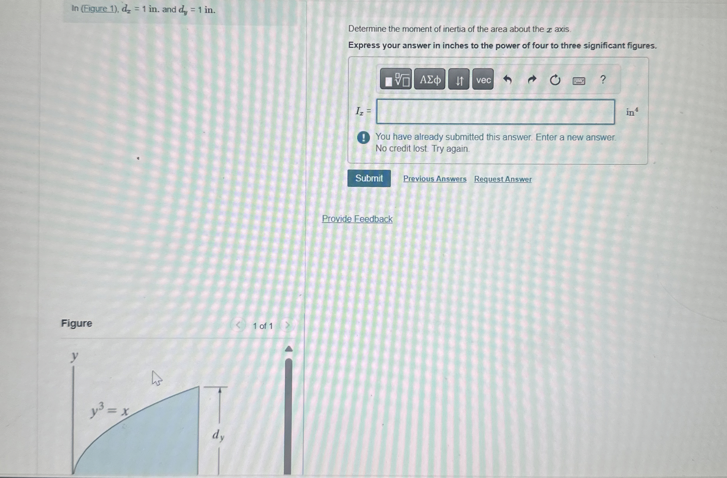 l n ( Figure 1 ) , d x = 1 i n . and d y = 1 i n .