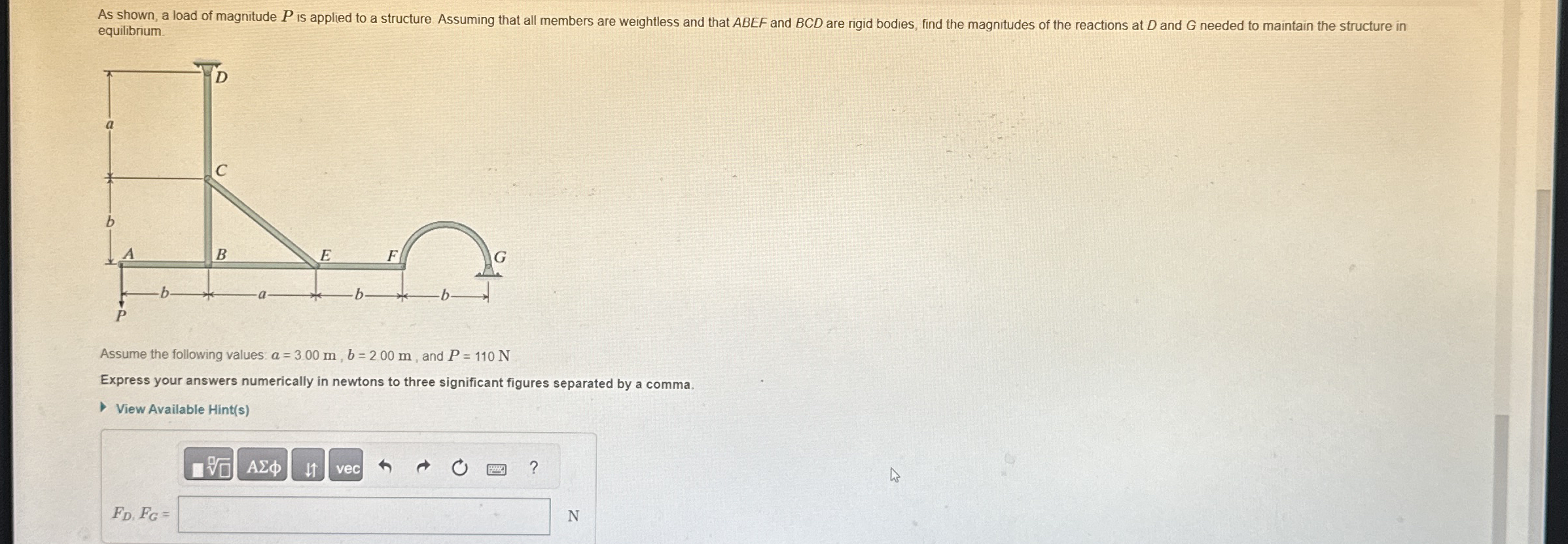 equilibrium Assume the following values a = 3 0 0