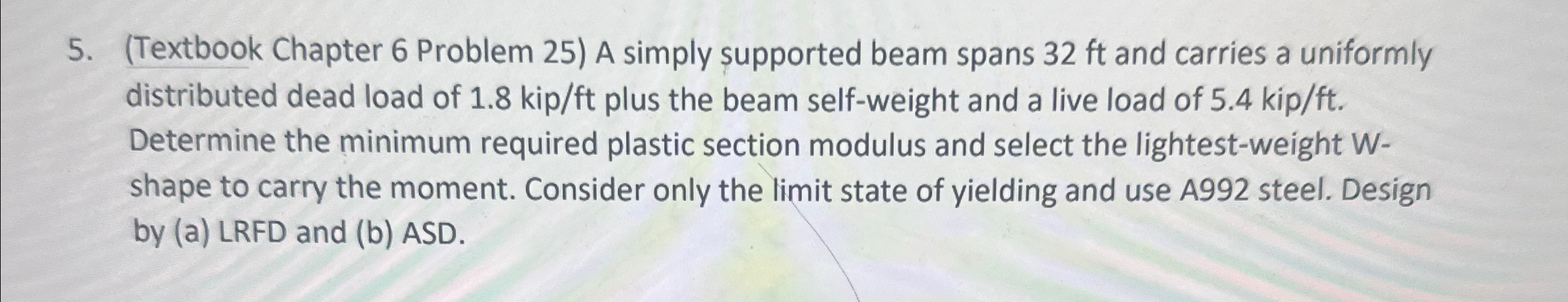 ( Textbook Chapter 6 Problem 2 5 ) A simply