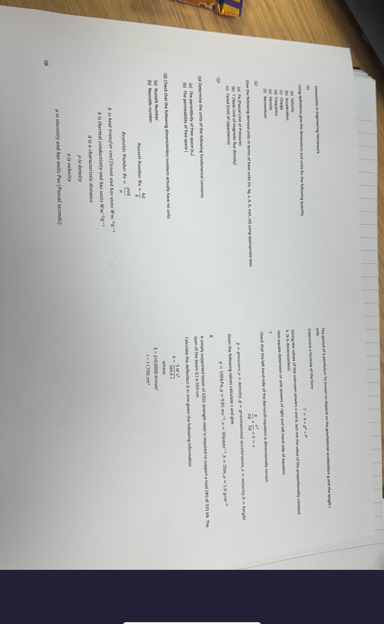 Dimensions in Engineering Homework at Using