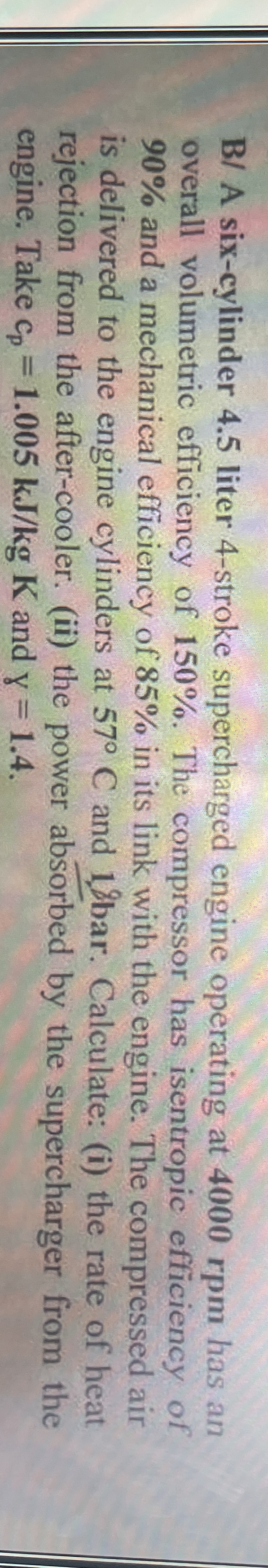 B / A six - cylinder 4 . 5 liter 4 - stroke