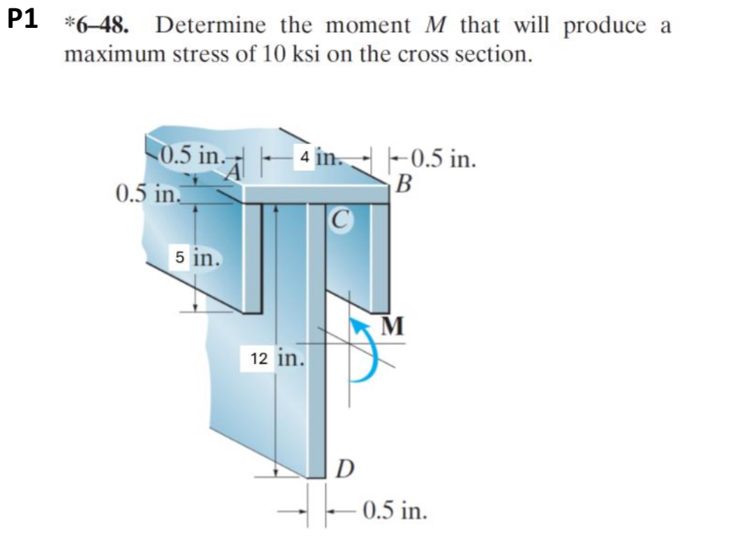 P 1 * 6 - 4 8 . Determine the moment M that will