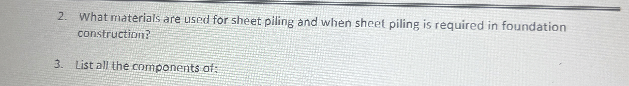 What materials are used for sheet piling and when