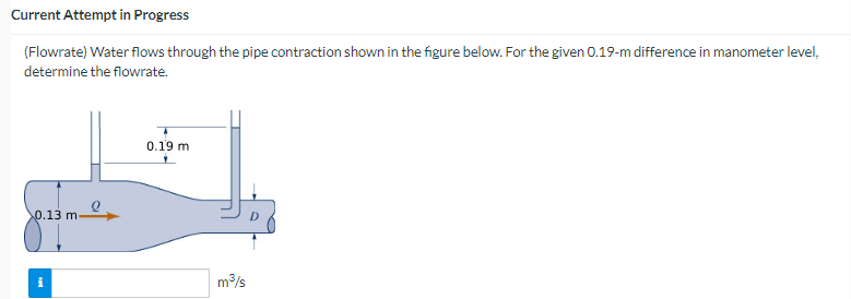 determine the manuometer reading, h , for the