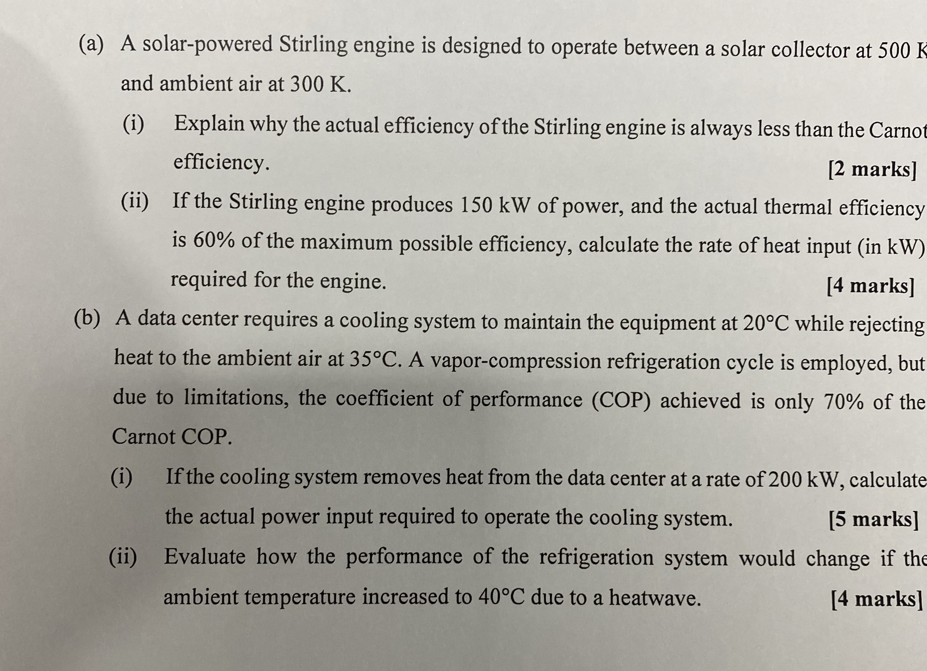 ( a ) A solar - powered Stirling engine is