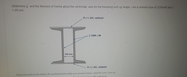 Determine ? b a r ( y ) and the Moment of Inertia