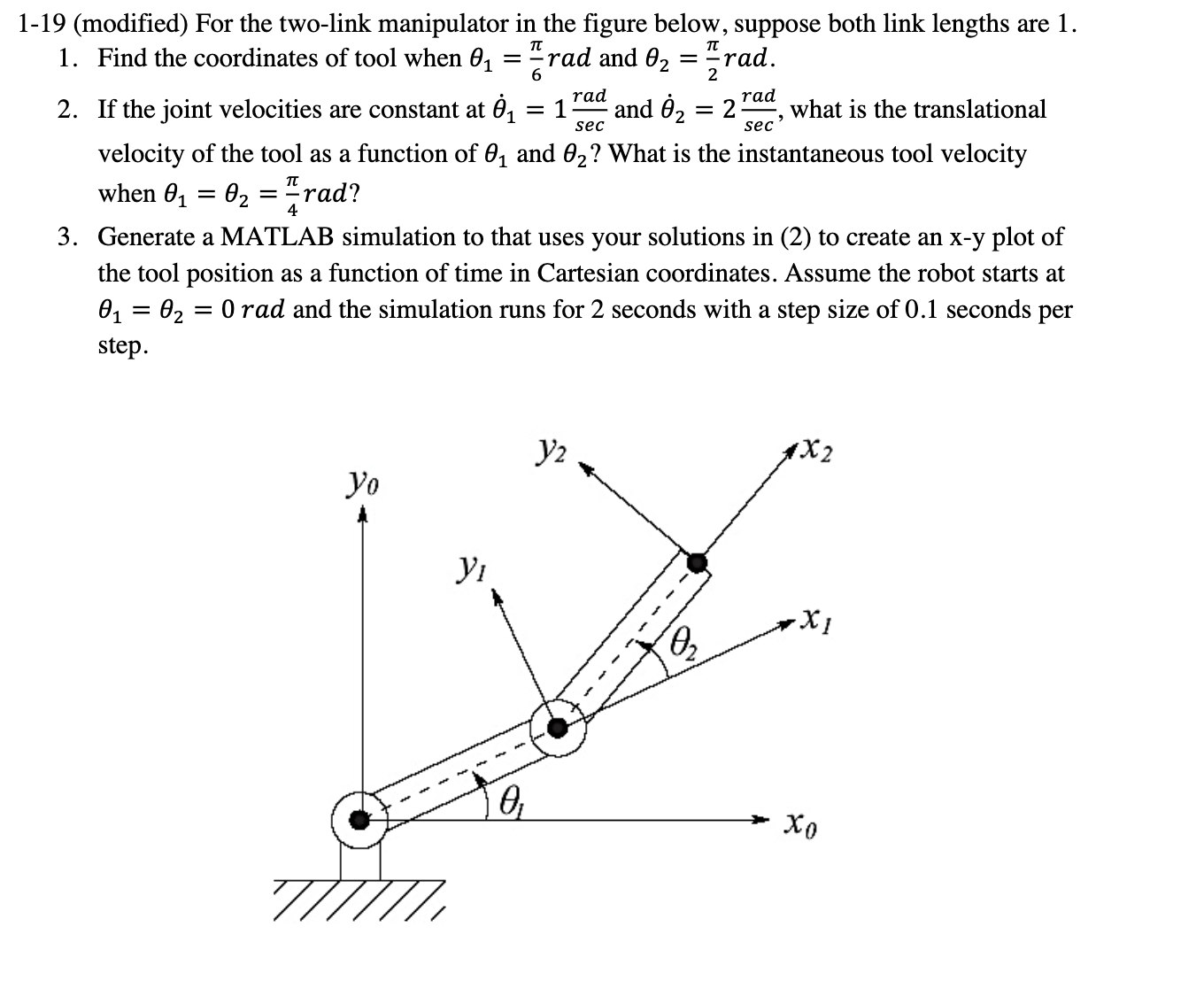 1 - 1 9 ( modified ) For the two - link