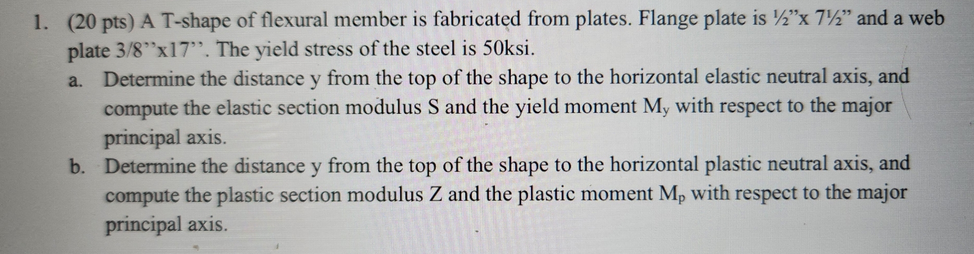 ( 2 0 p t s A T - shape of flexural member is