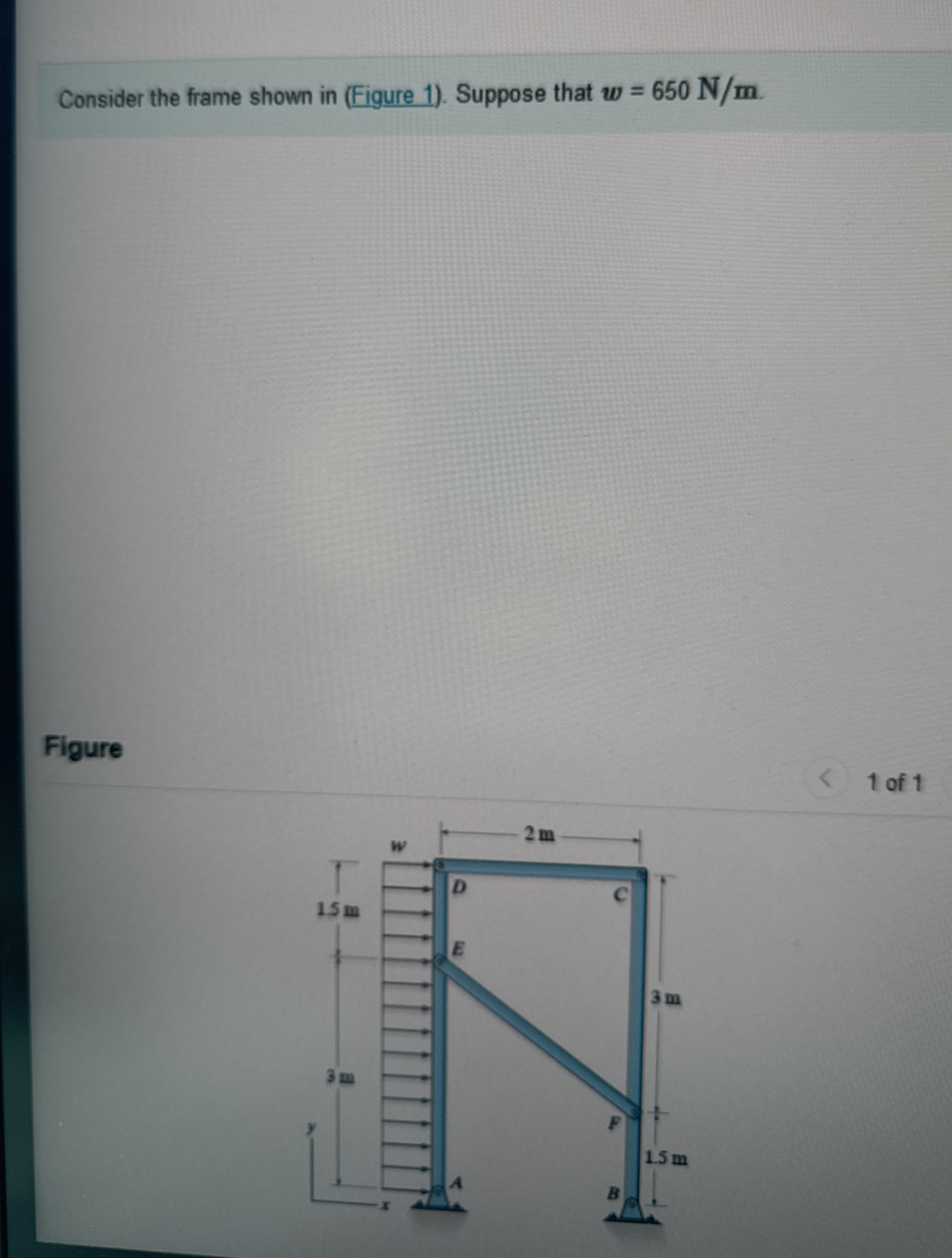 Consider the frame shown in ( Figure 1 ) .