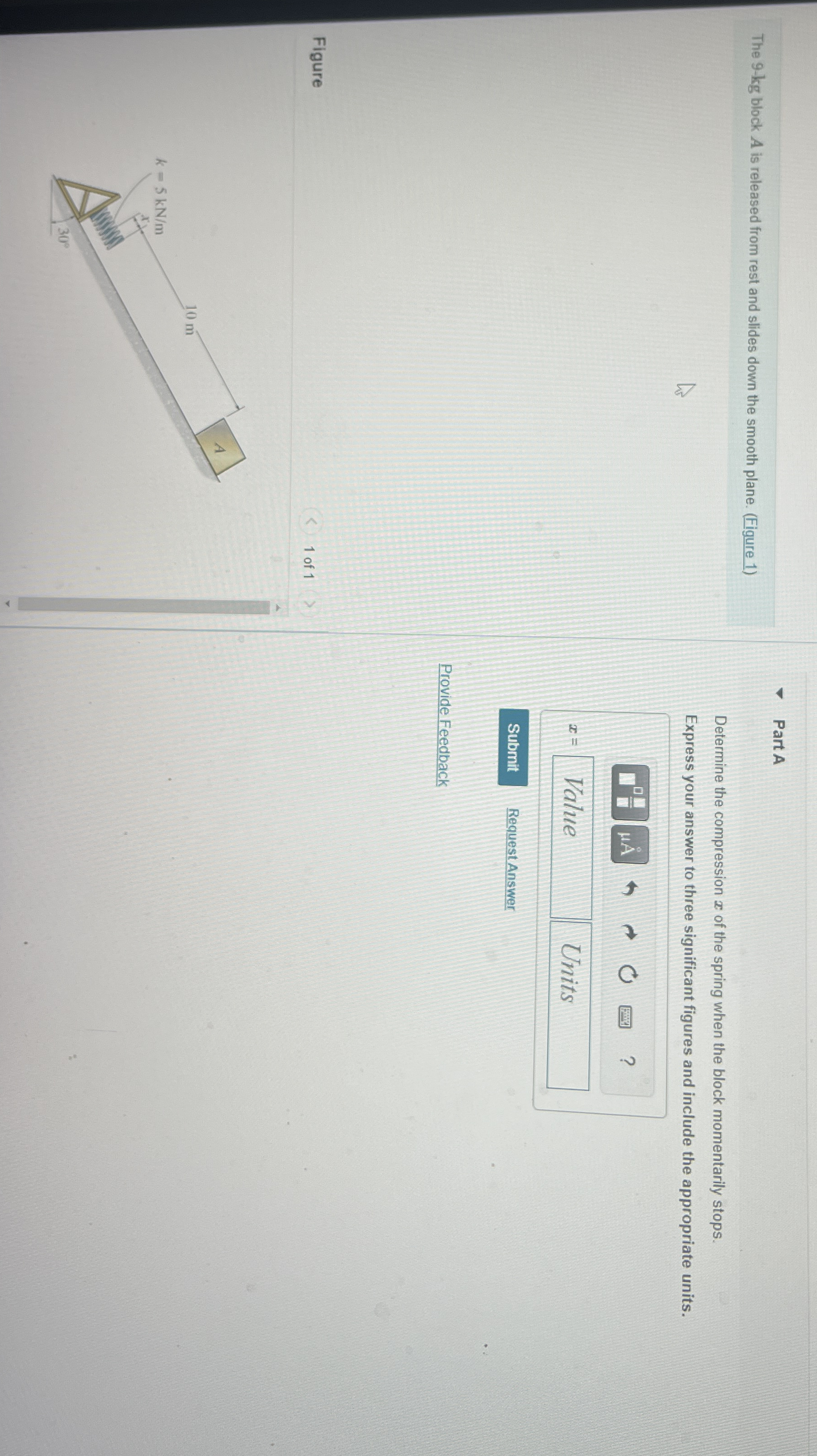 The 9 - k g block A is released from rest and