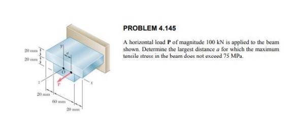 PROBLEM 4 . 1 4 5 A horizontal load P of
