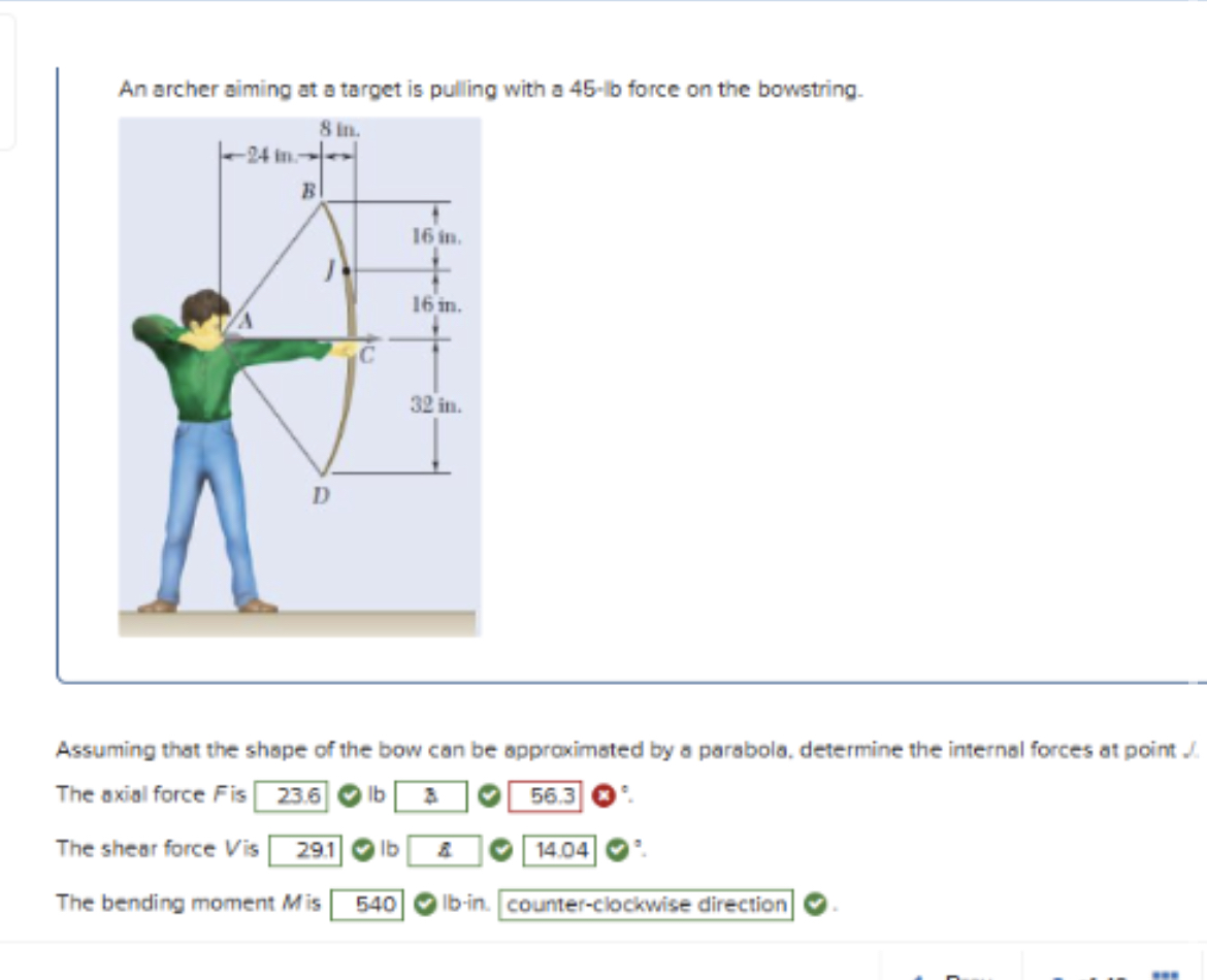 An archer aiming at a target is pulling with a 4