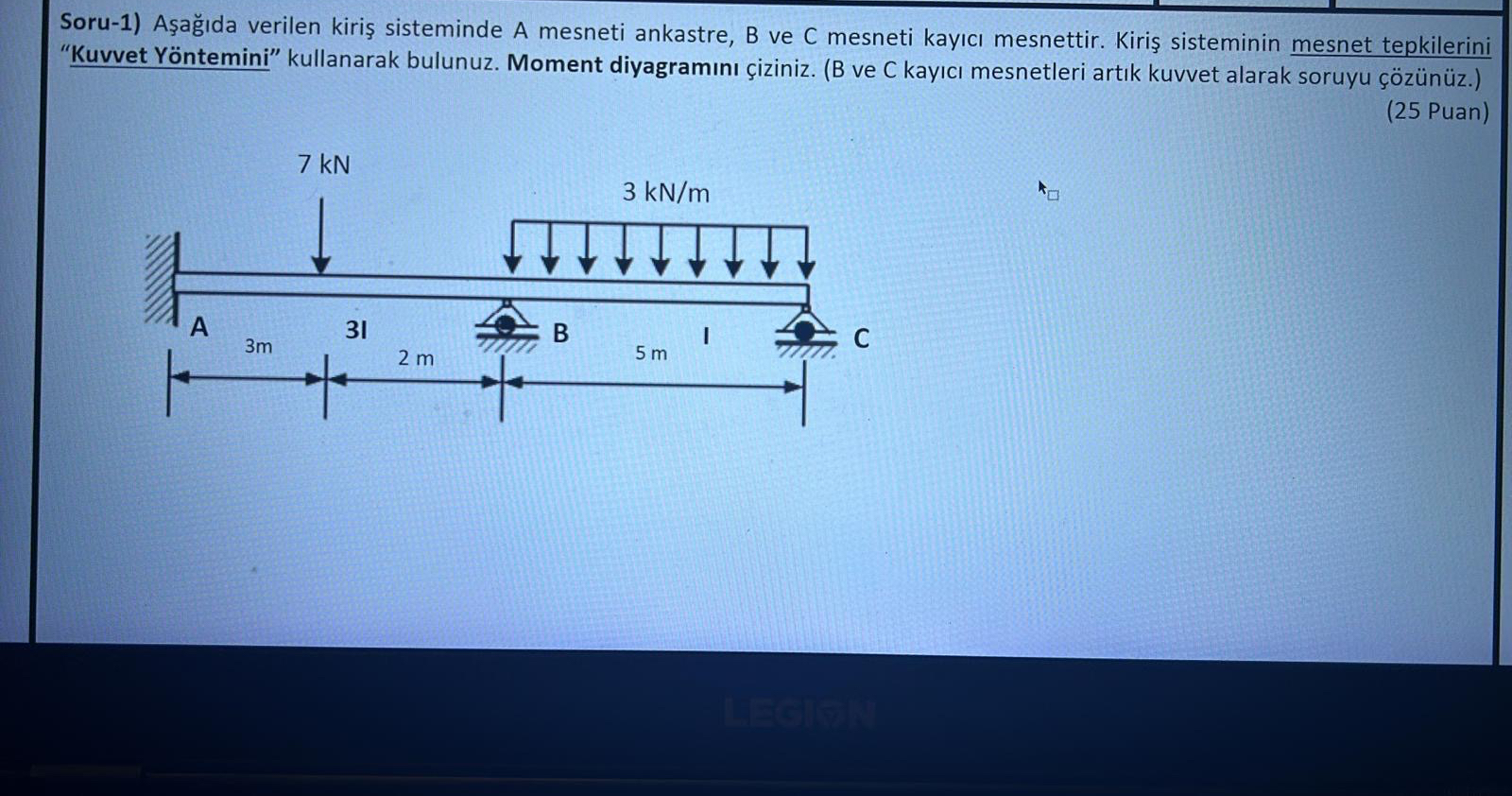 Soru - 1 ) A a da verilen kiri sisteminde A