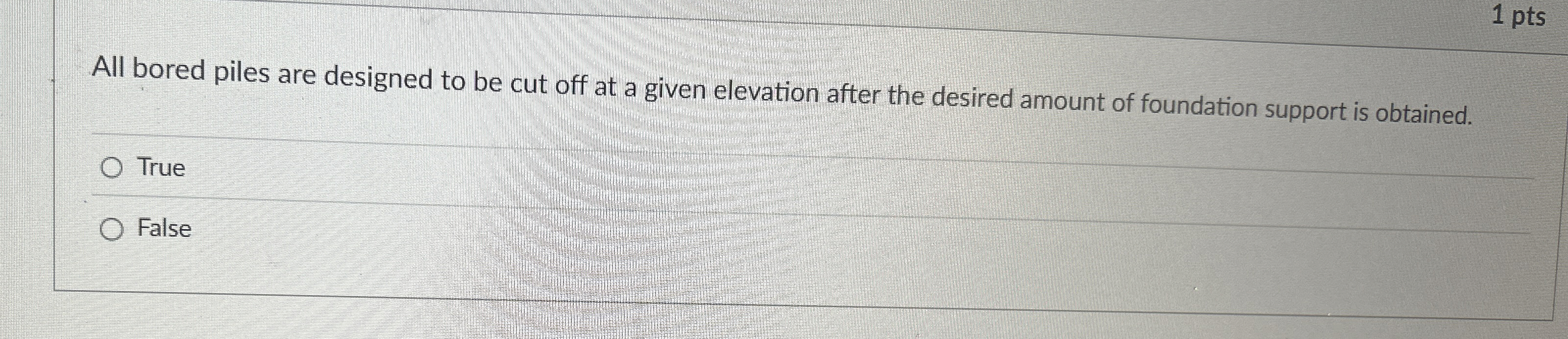 All bored piles are designed to be cut off at a