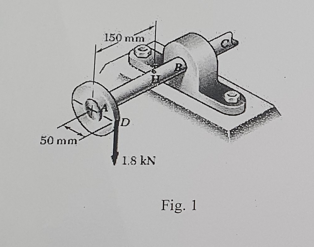 1 . ( 2 5 pts ) A 1 . 8 kN vertical force is