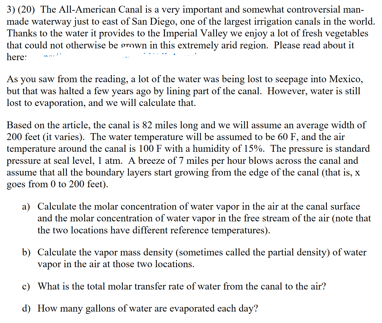 3 ) ( 2 0 ) The All - American Canal is a very