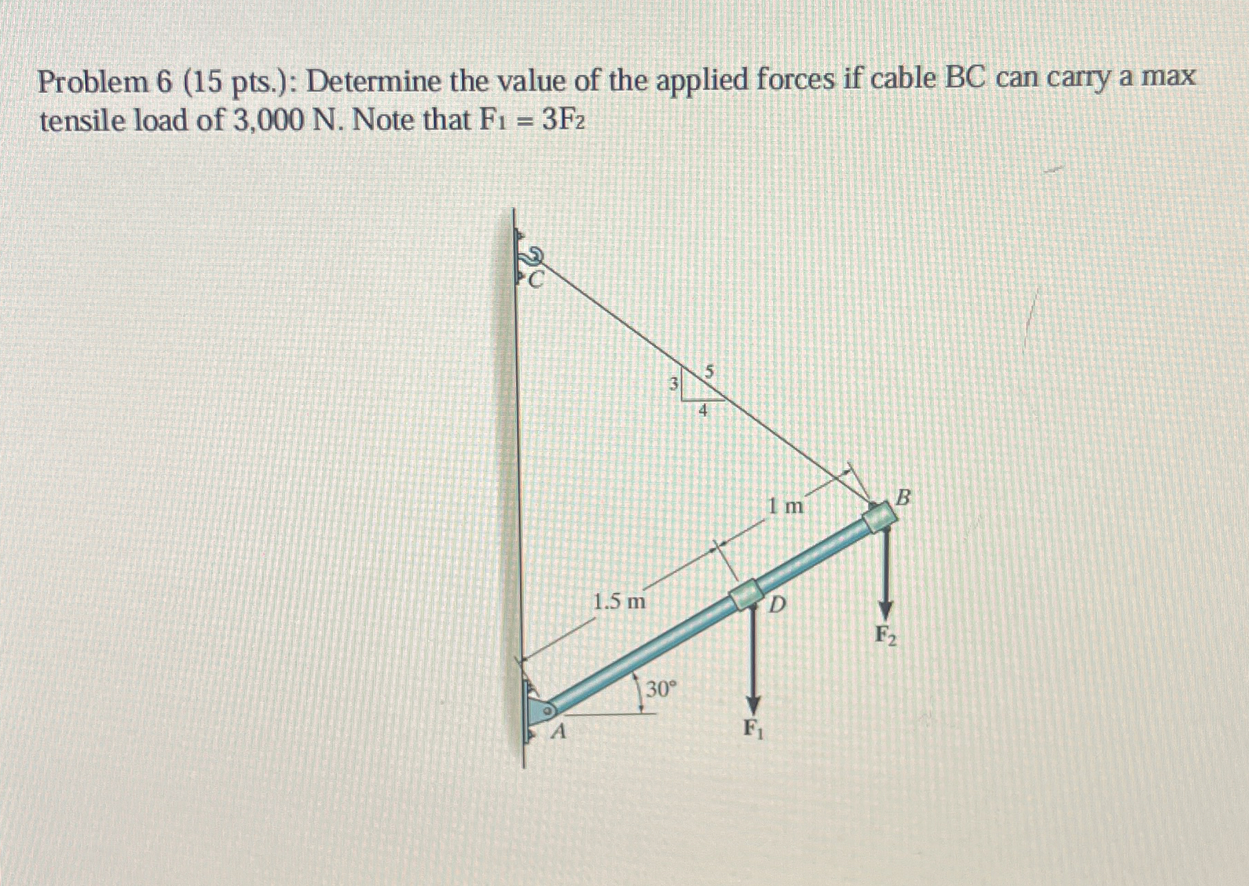 Problem 6 ( 1 5 pts . ) : Determine the value of