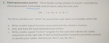 Electropneumatics and PLC . Three double acting