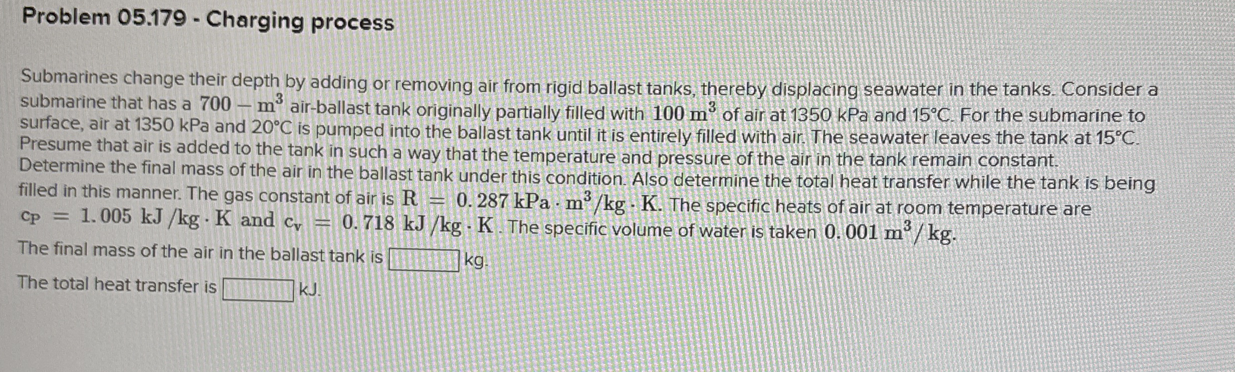 Problem 0 5 . 1 7 9 - Charging process Submarines