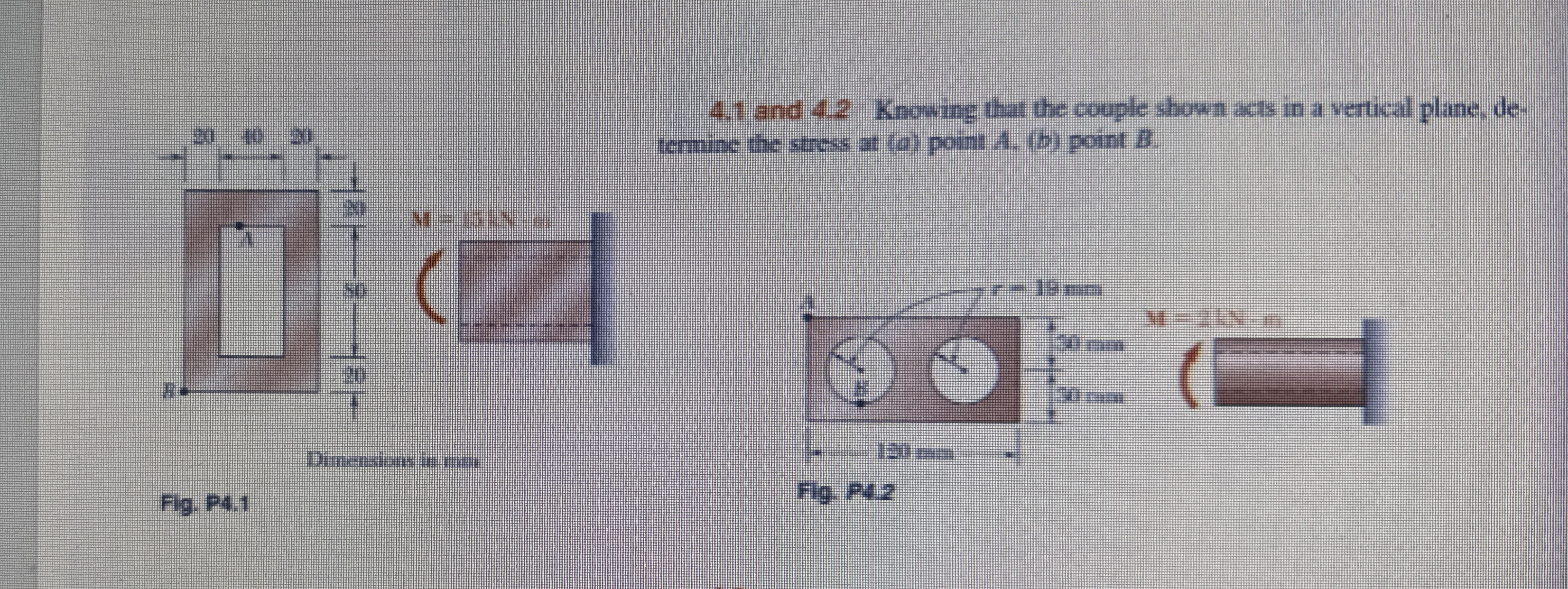 4 . 1 and 4 . 2 Knowing that the couple shown