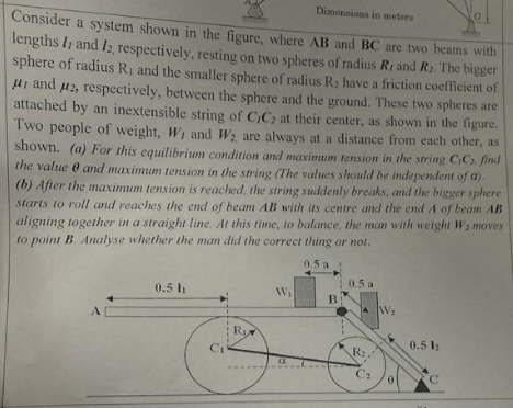 Consider a system shown in the figure, where A B
