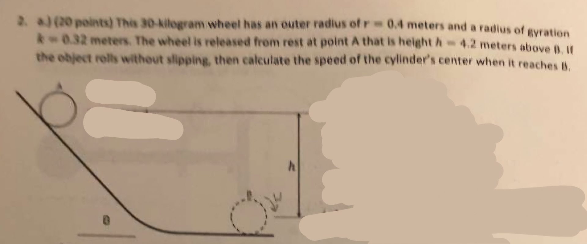 a . ) points ) This 3 0 - kilogram wheel has an