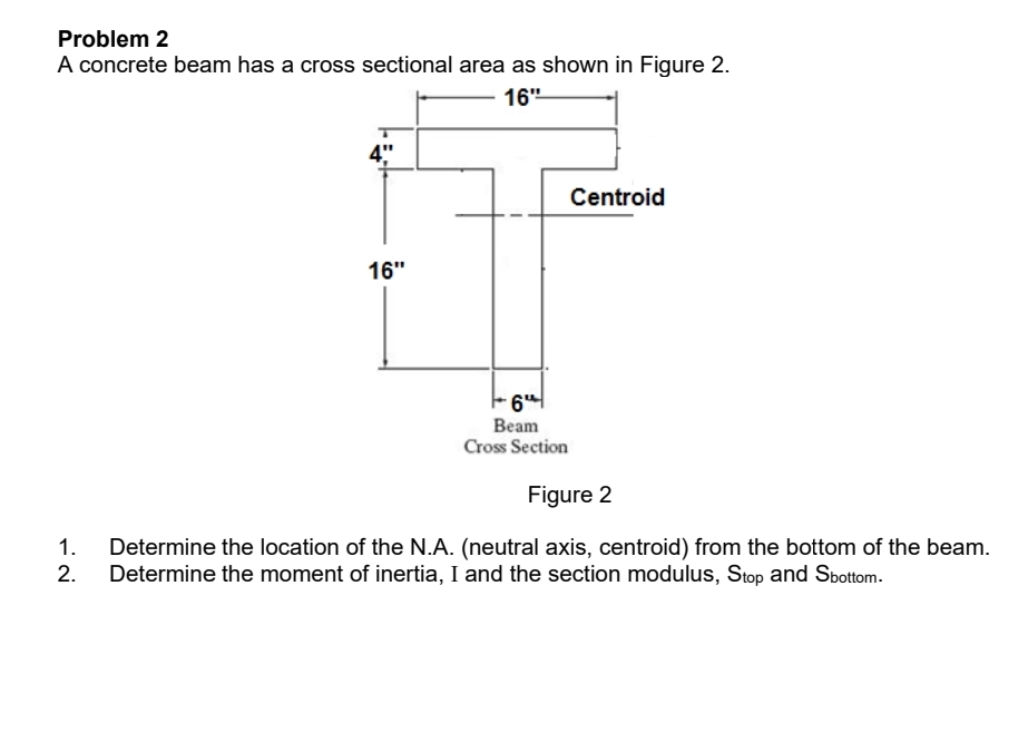Problem 2 A concrete beam has a cross sectional