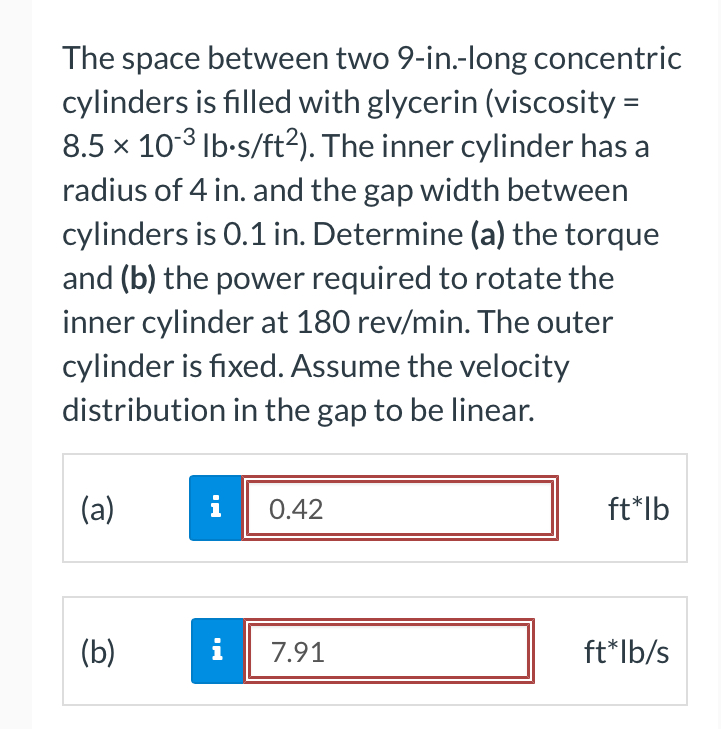 The space between two 9 - in . - long concentric