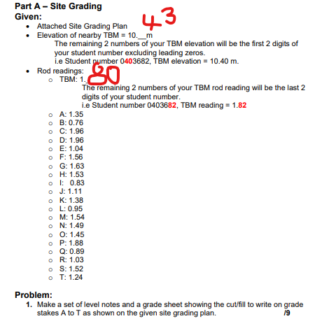 Part A - Site Grading Given: Attached Site