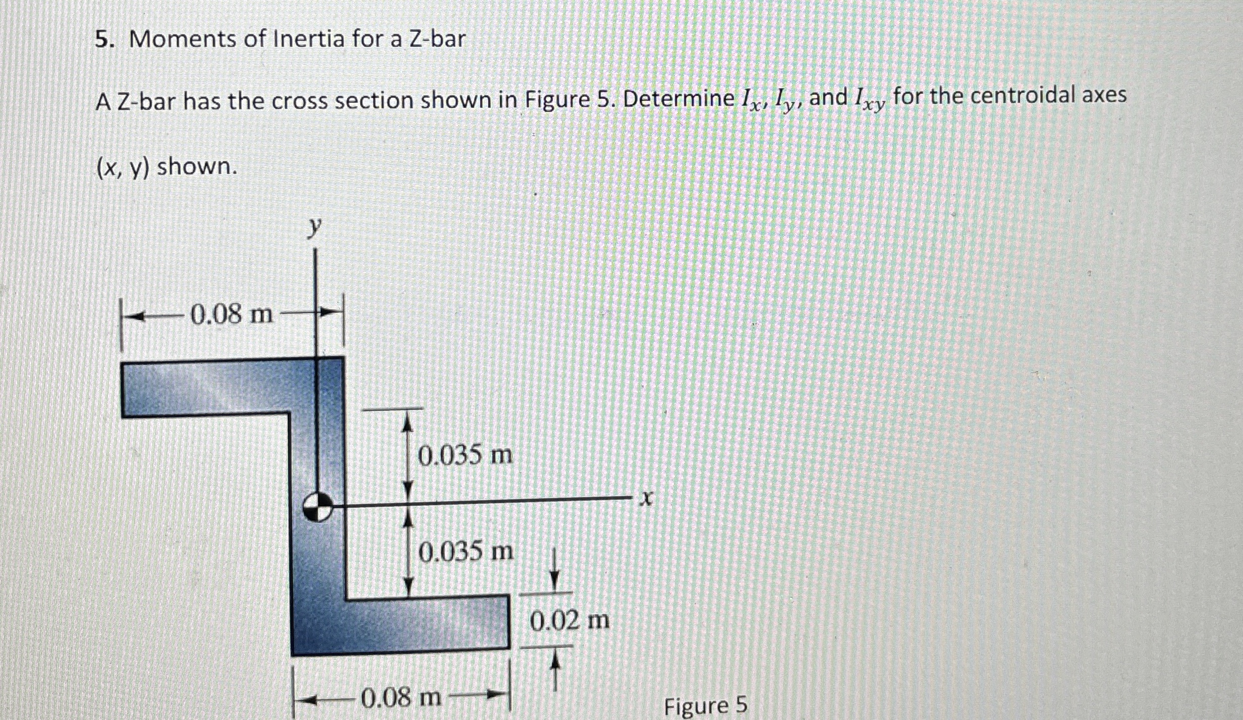 Moments of Inertia for a Z - bar A Z - bar has