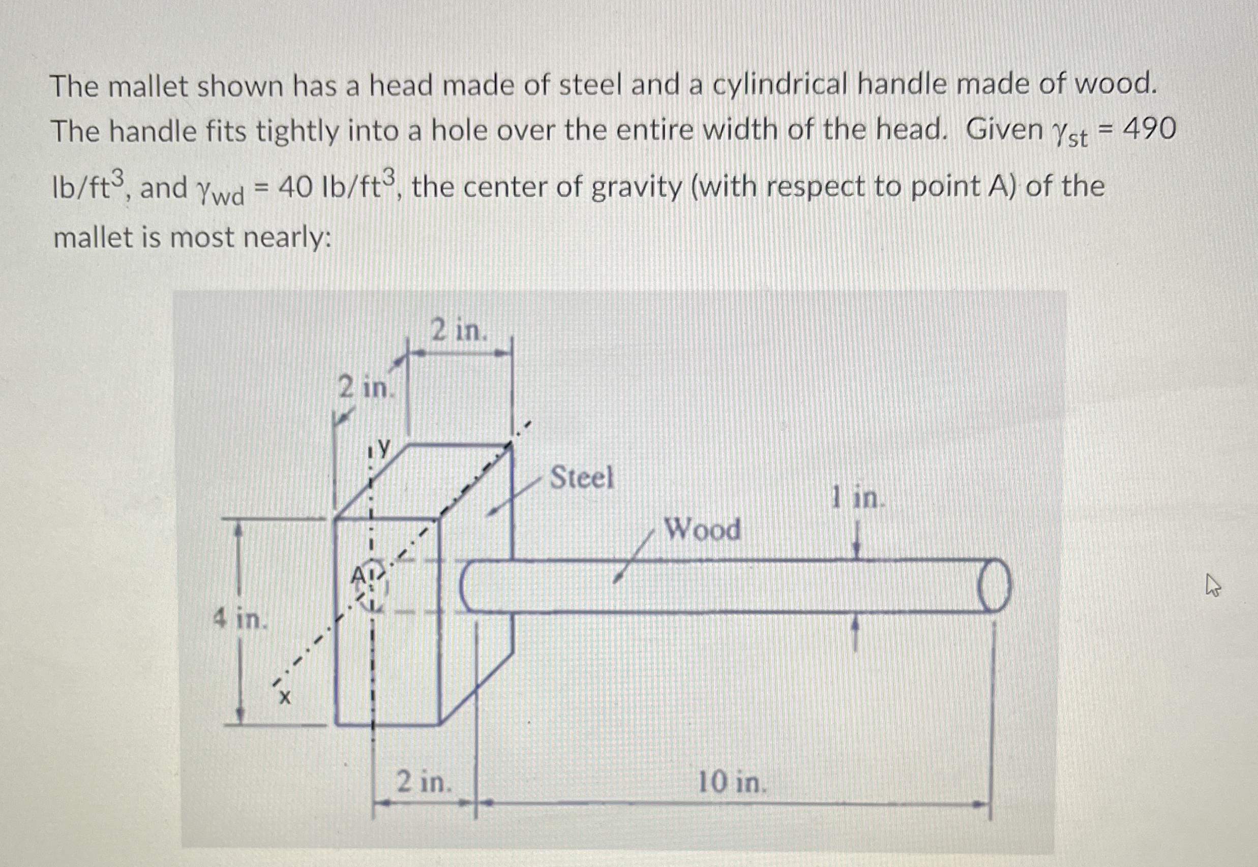 The mallet shown has a head made of steel and a