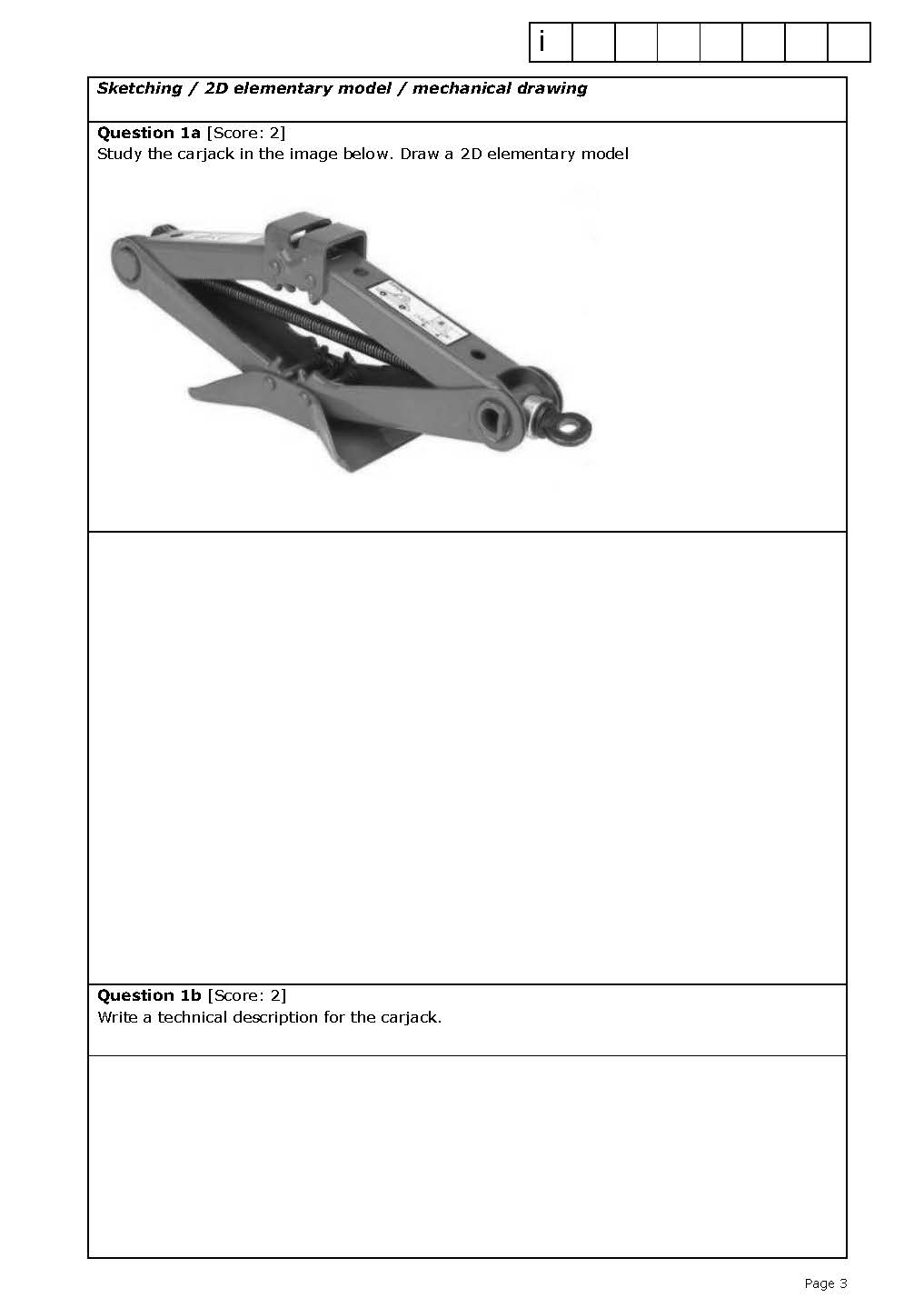 Sketching / 2 0 elementary model / mechanical