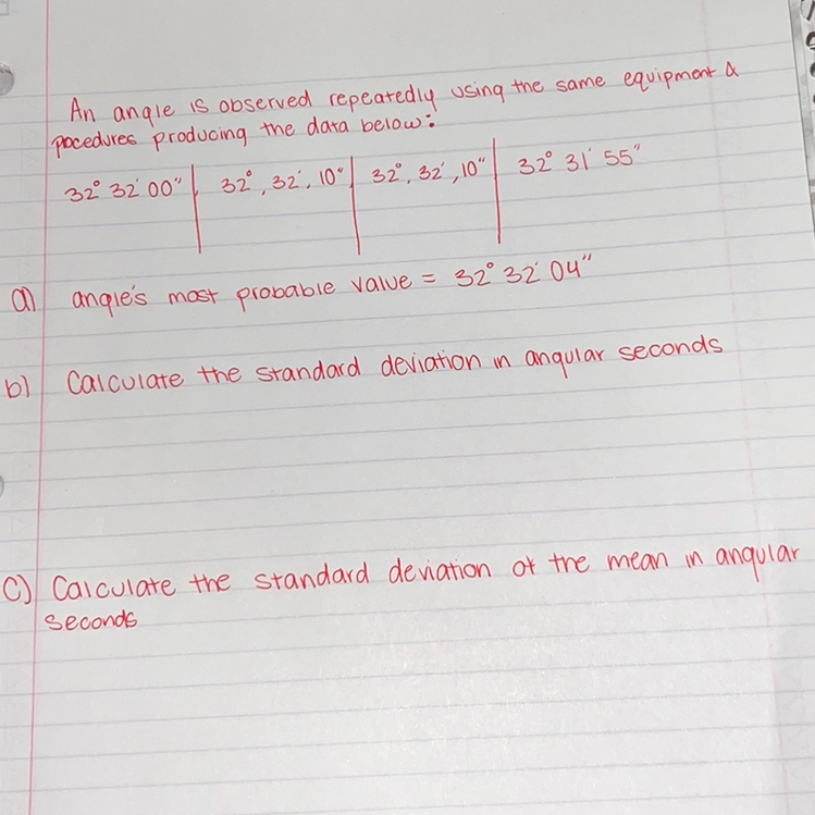 An anqle is observed repeatedly using the same