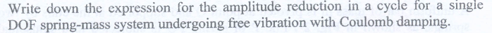 Write down the expression for the amplitude