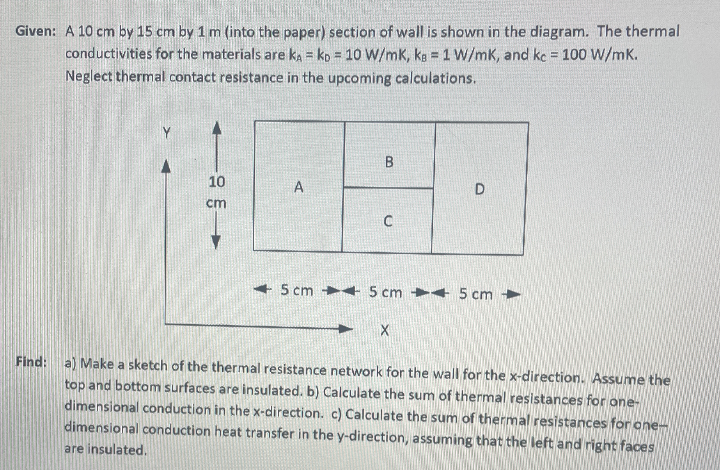 Given: A 1 0 cm by 1 5 cm by 1 m ( into the paper