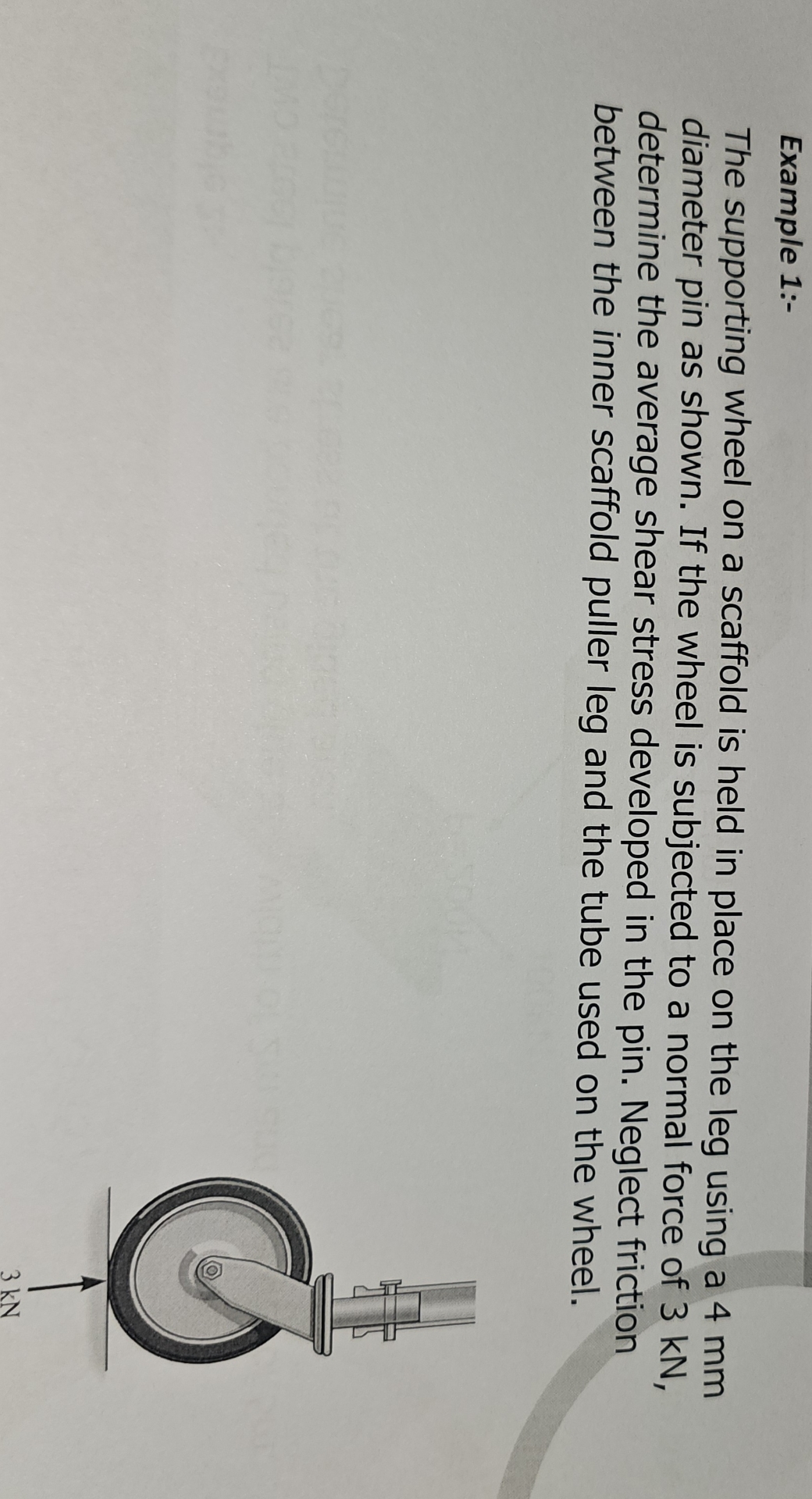 Example 1 : - The supporting wheel on a scaffold