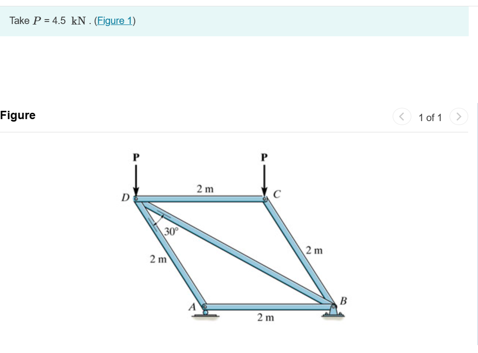 Take P = 4 . 5 k N . ( Figure 1 ) Figure