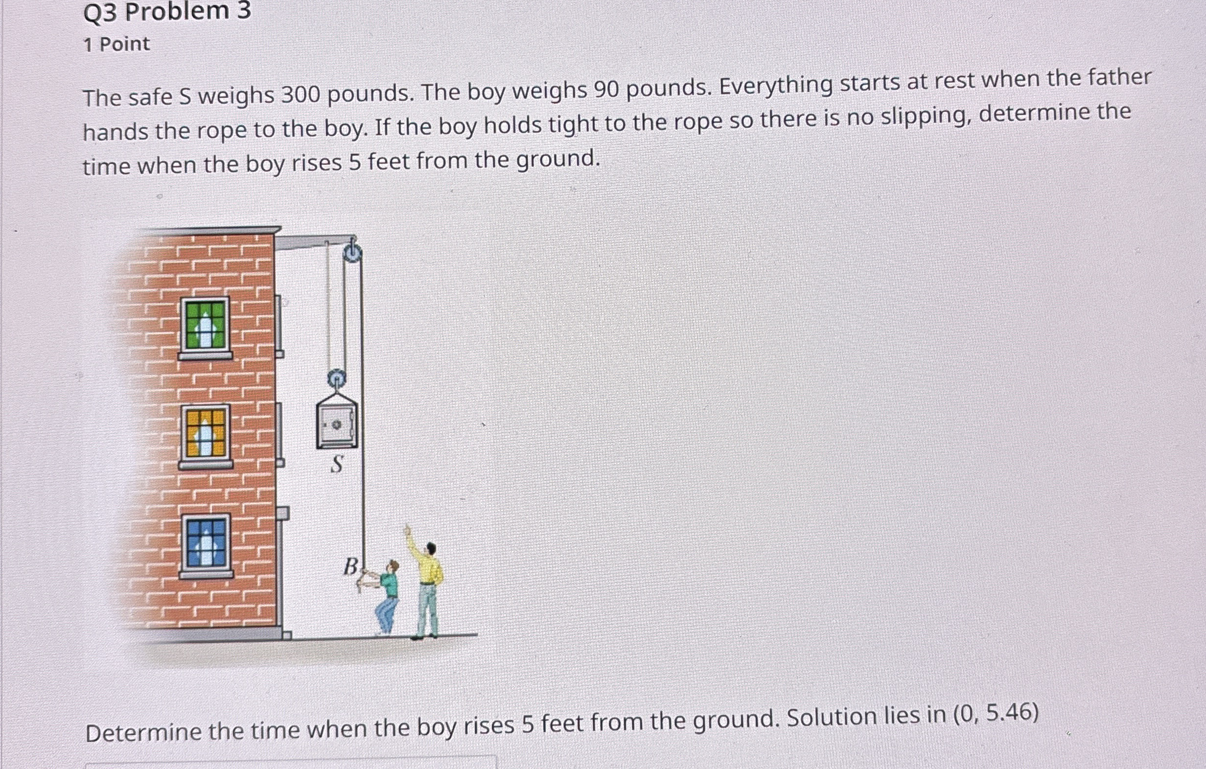 Q 3 Problem 3 1 Point The safe S weighs 3 0 0