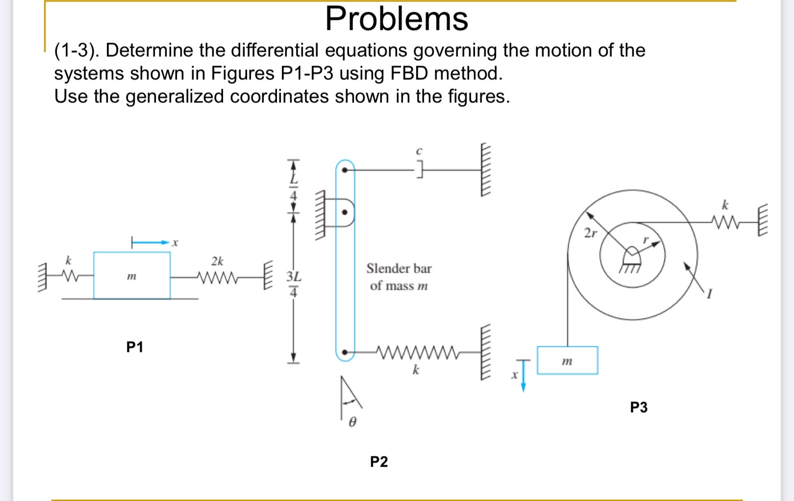 Problems ( 1 - 3 ) . Determine the differential