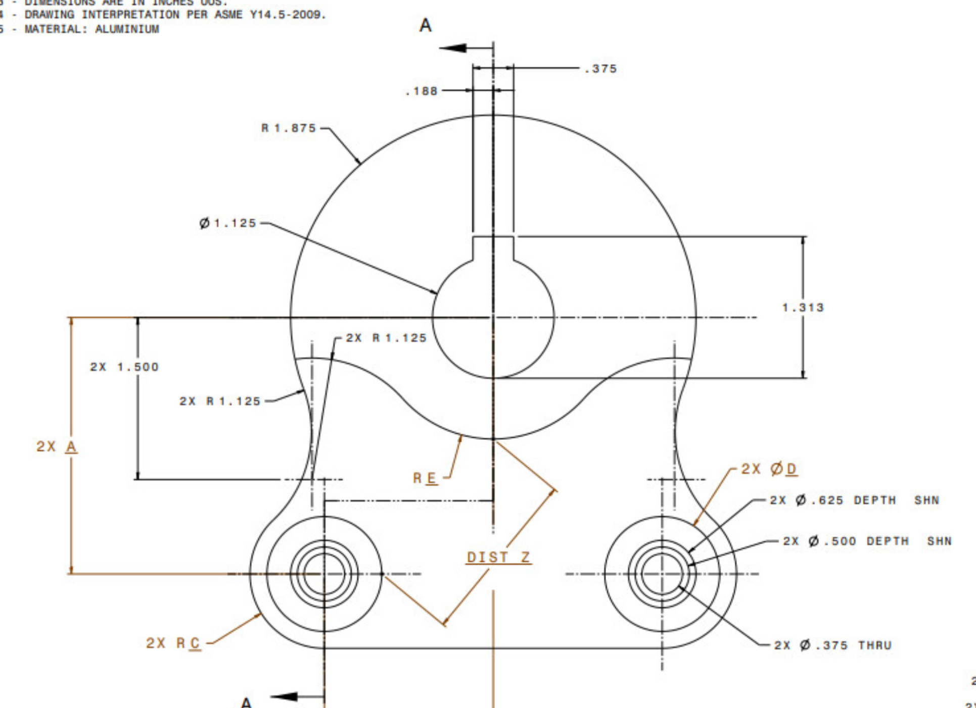 DRAWING INTERPRETATION PER ASME Y 1 4 . 5 - 2 0 0