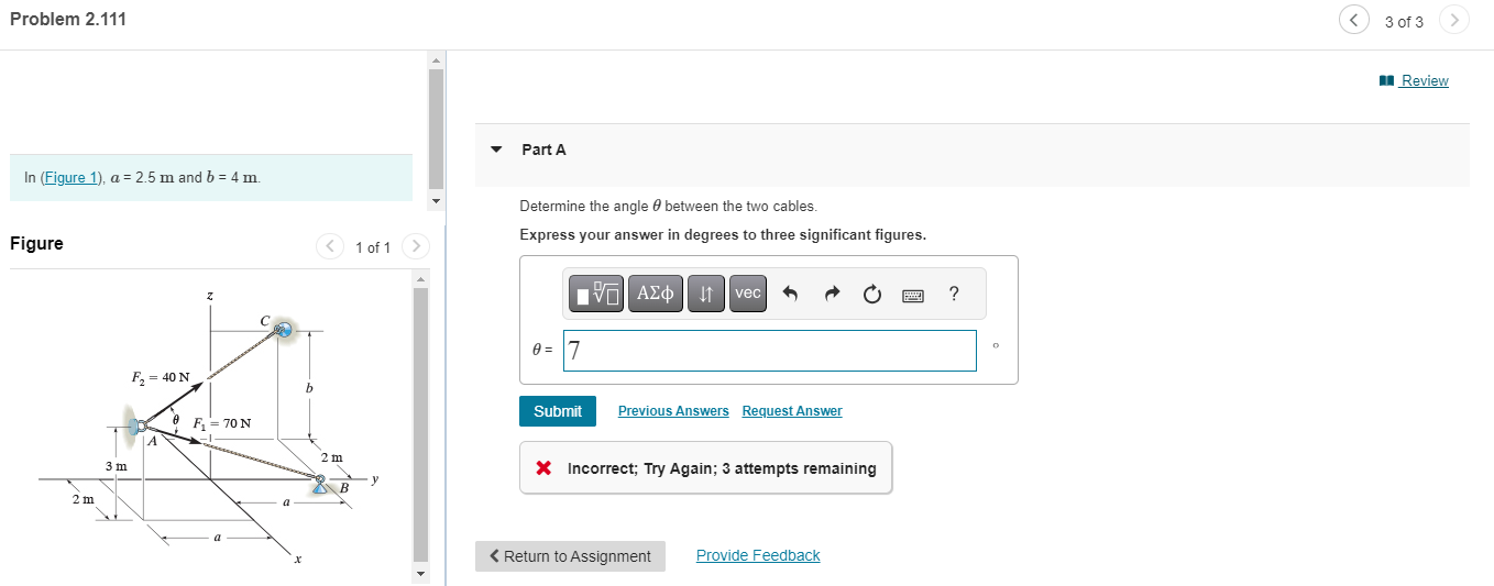 Problem 2 . 1 1 1 l n ( Figure 1 ) , a = 2 . 5 m