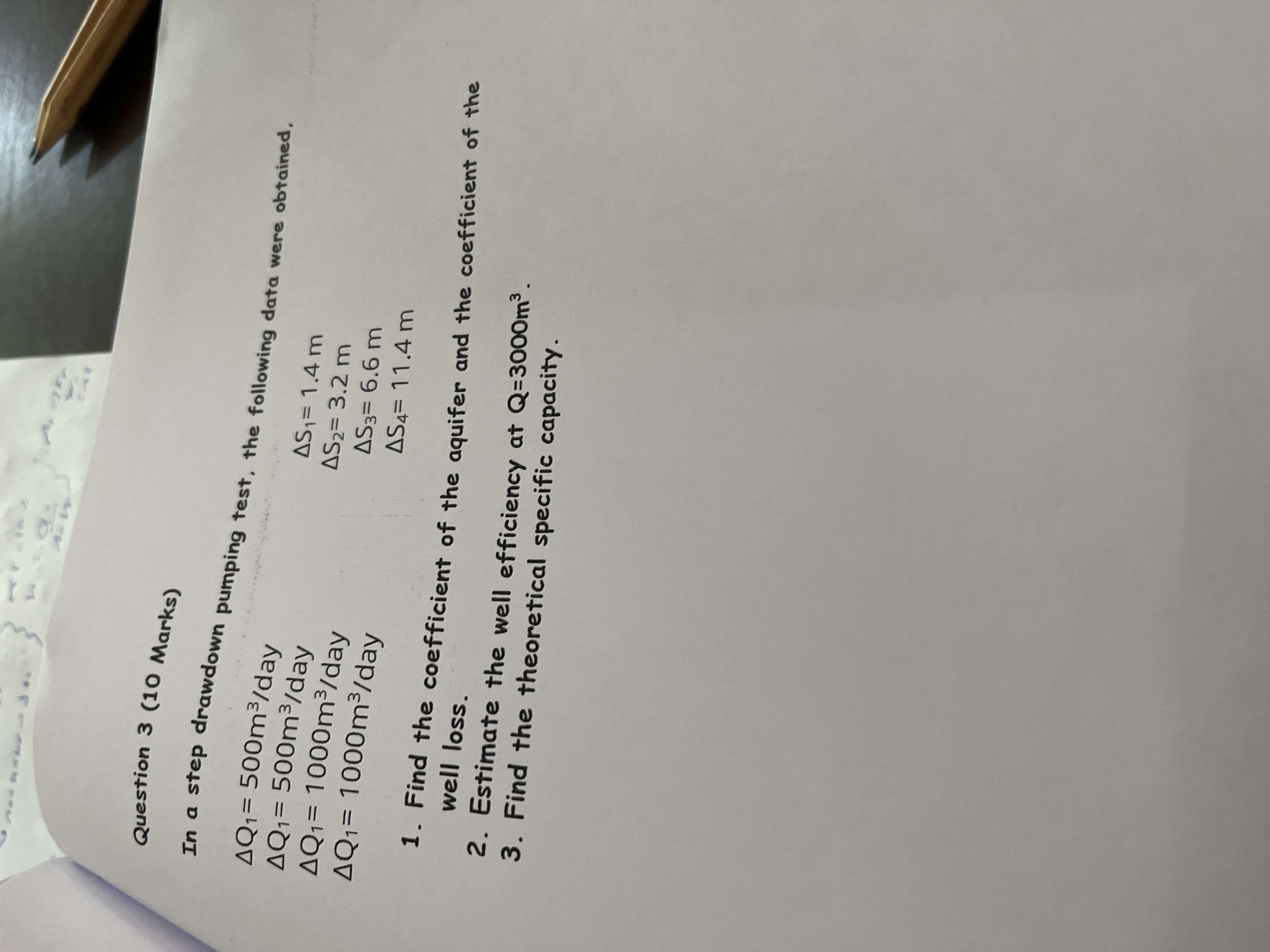 Question 3 ( 1 0 Marks ) In a step drawdown