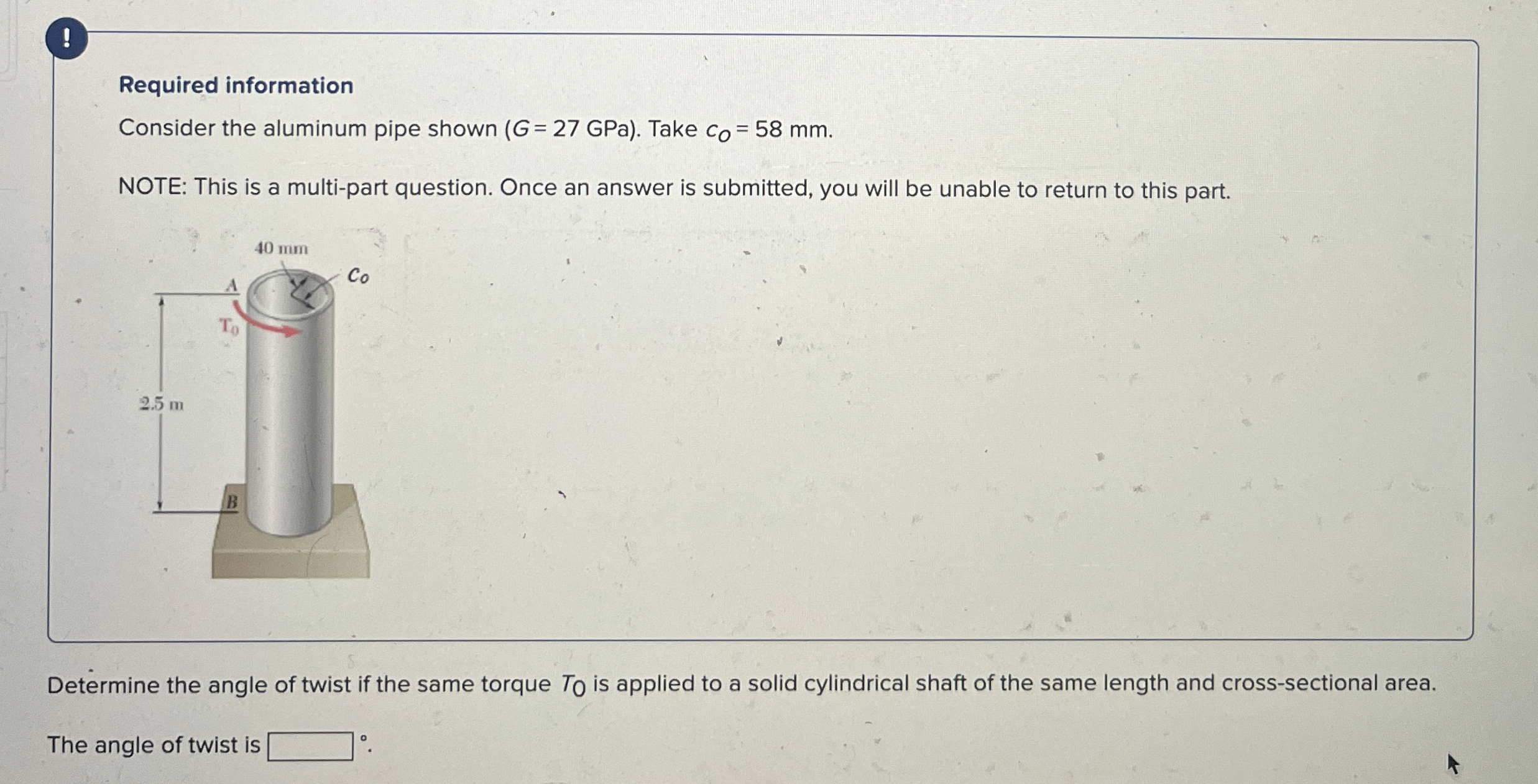 ! Required information Consider the aluminum pipe