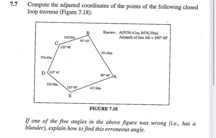 7 . 7 Compute the adjusted coordinates of the