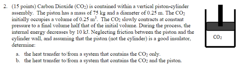 ( 1 5 points ) Carbon Dioxide ( C O 2 ) is