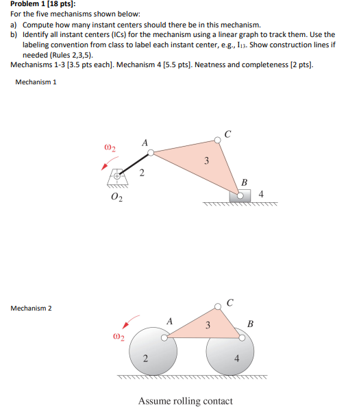 Problem 1 [ 1 8 pts ] : For the five mechanisms