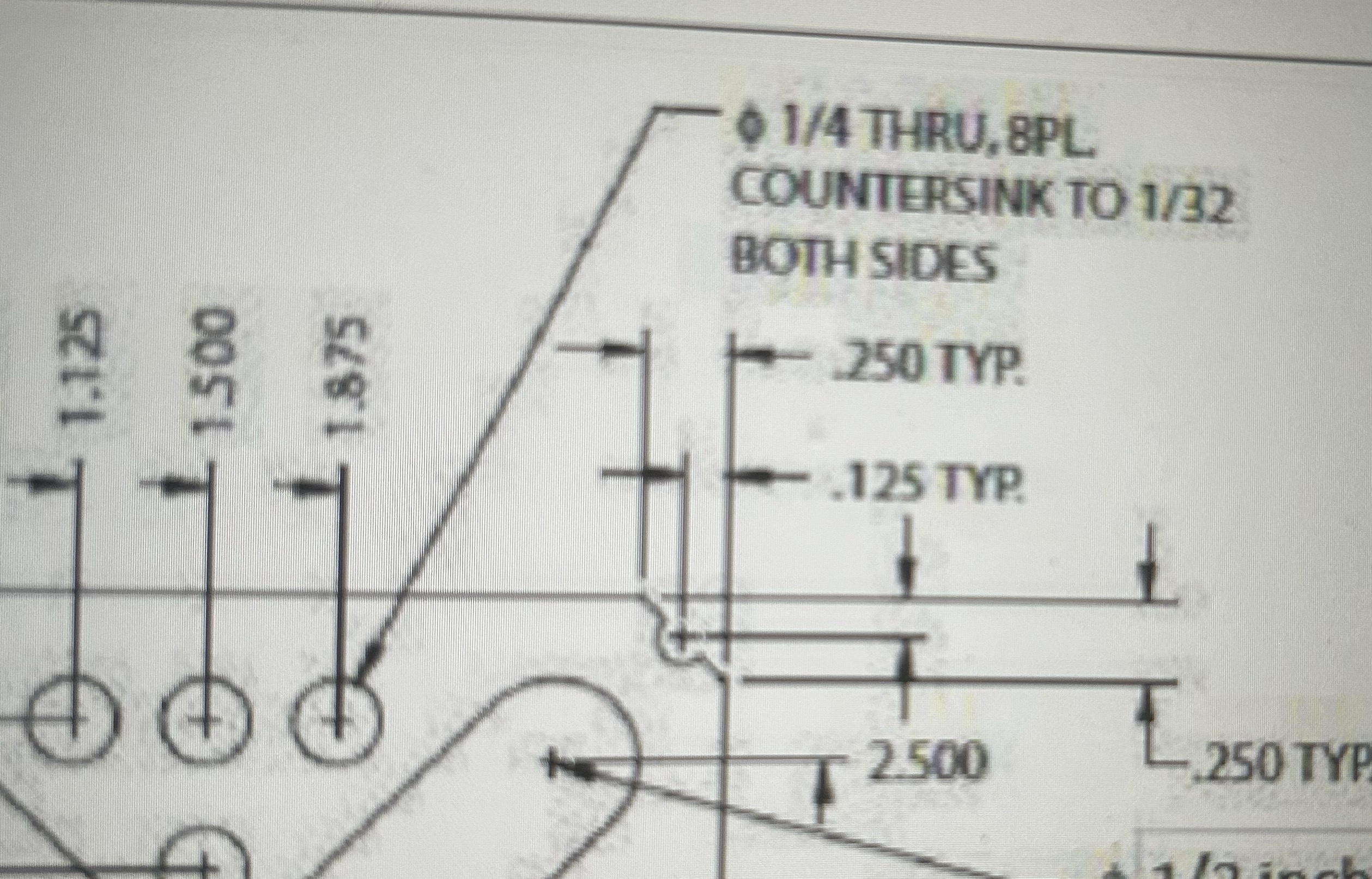How to make 1 / 4 thru 1 / 3 2 both sides