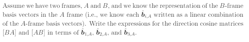 Assume we have two frames, A and B , and we know